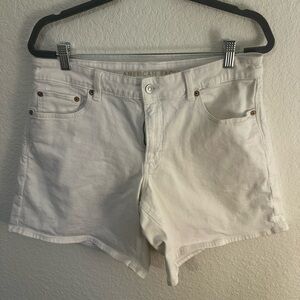 American Eagle Outfitters White Denim High-Rise Jean Shorts